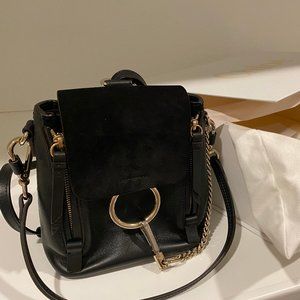 chloe faye mini backpack in black
